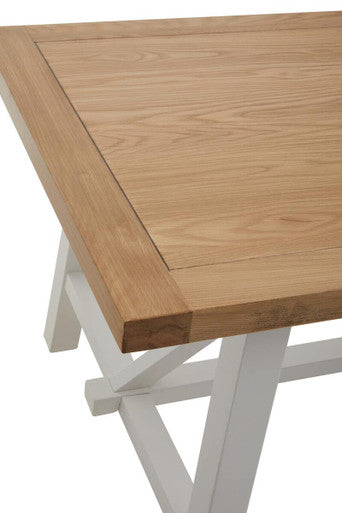 Parkside Natural Oak Wood Top Rectangular Dining Table