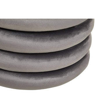 Hartford Grey Velvet Round Stool