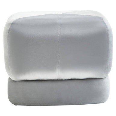 Kaia Grey Velvet Square Stool