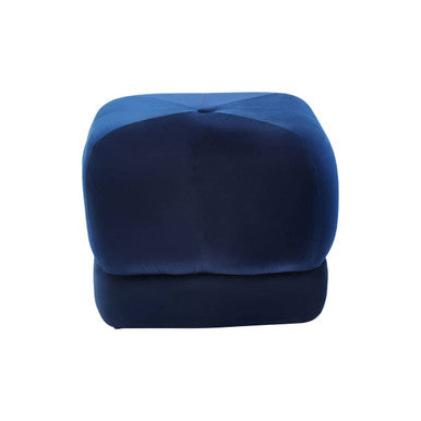 Kaia Midnight Blue Velvet Square Stool