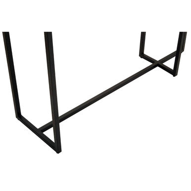 Cercle Smoked Mirror 2 Tier Console Table with Black Frame