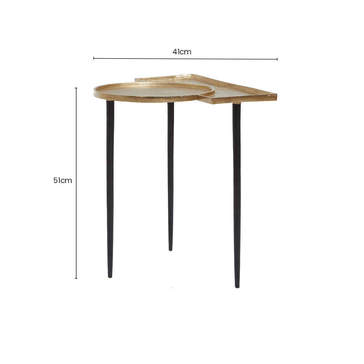 Simbolo Gold Finish Asymmetric Side Table
