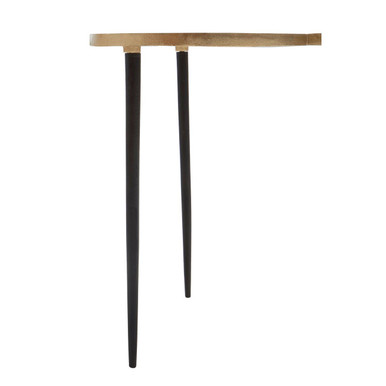 Simbolo Gold Finish Asymmetric Side Table