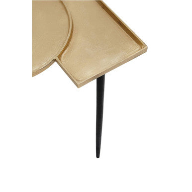 Simbolo Gold Finish Asymmetric Side Table