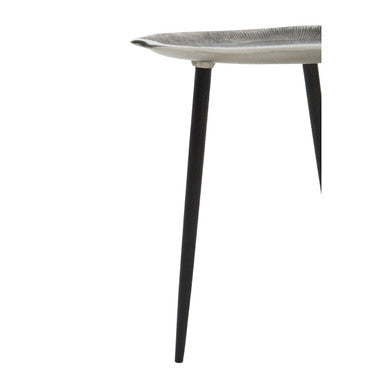 Silva Silver Finish Oak Effect Set of 2 Side Tables