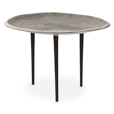 Silva Silver Finish Oak Effect Round Coffee Table