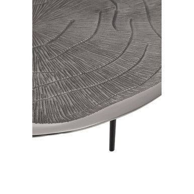 Silva Silver Finish Oak Effect Round Coffee Table