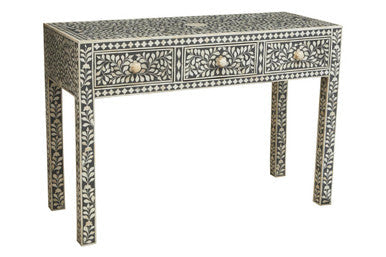 Fusion Grey Bone Inlay 3 Drawer Desk