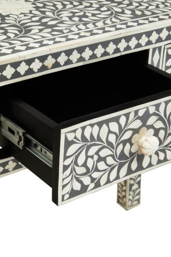 Fusion Grey Bone Inlay 3 Drawer Desk