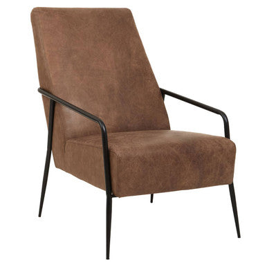 Hoxton Brown Leather Lounge Chair