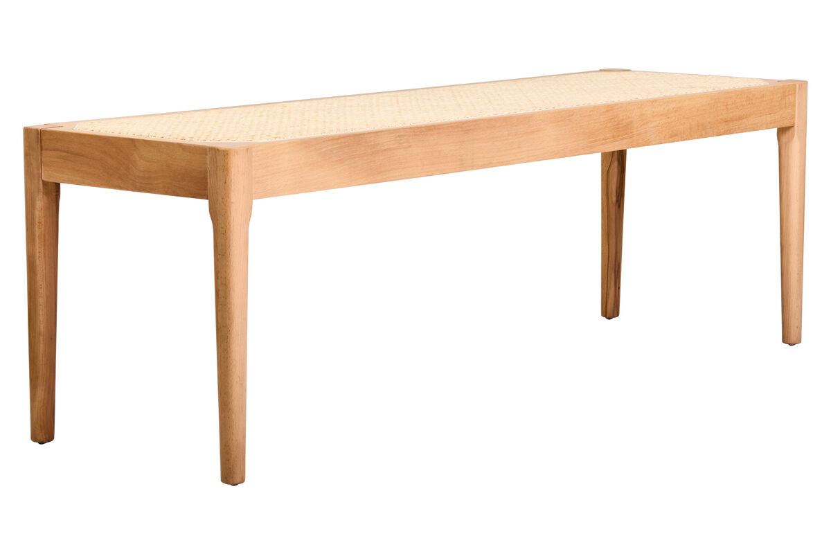 Cebu Natural Cane and Beech Wood Bench