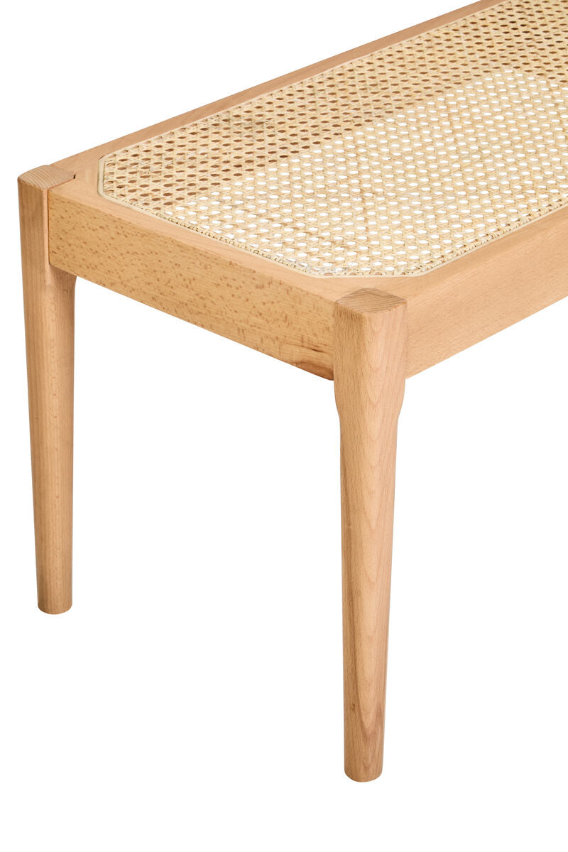 Cebu Natural Cane and Beech Wood Bench