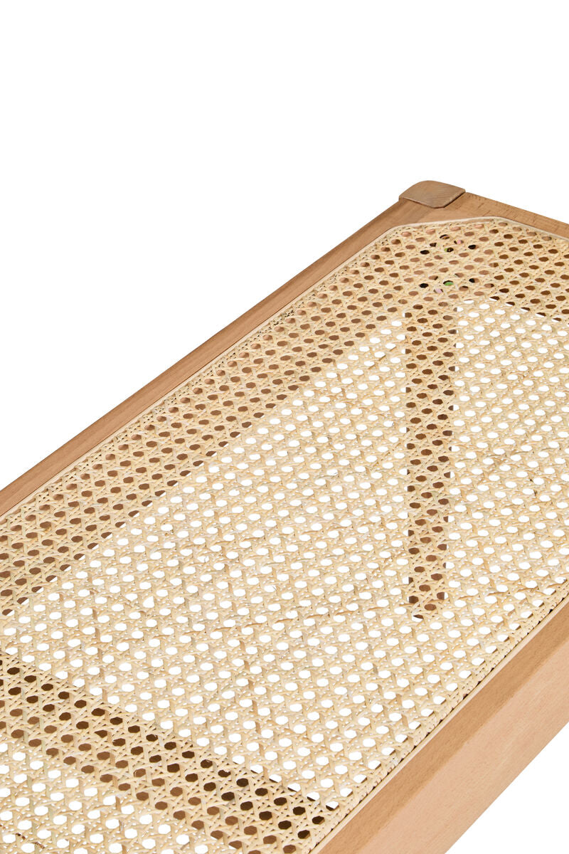 Cebu Natural Cane and Beech Wood Bench