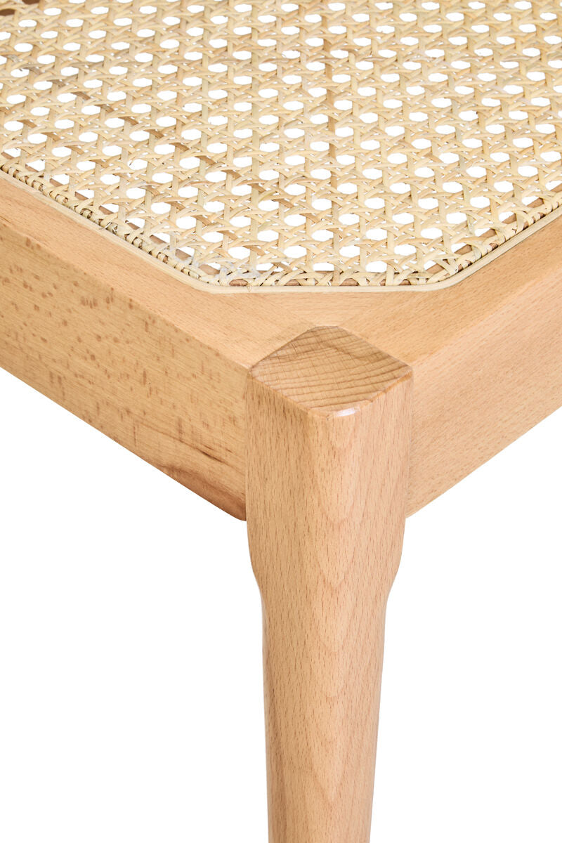 Cebu Natural Cane and Beech Wood Bench
