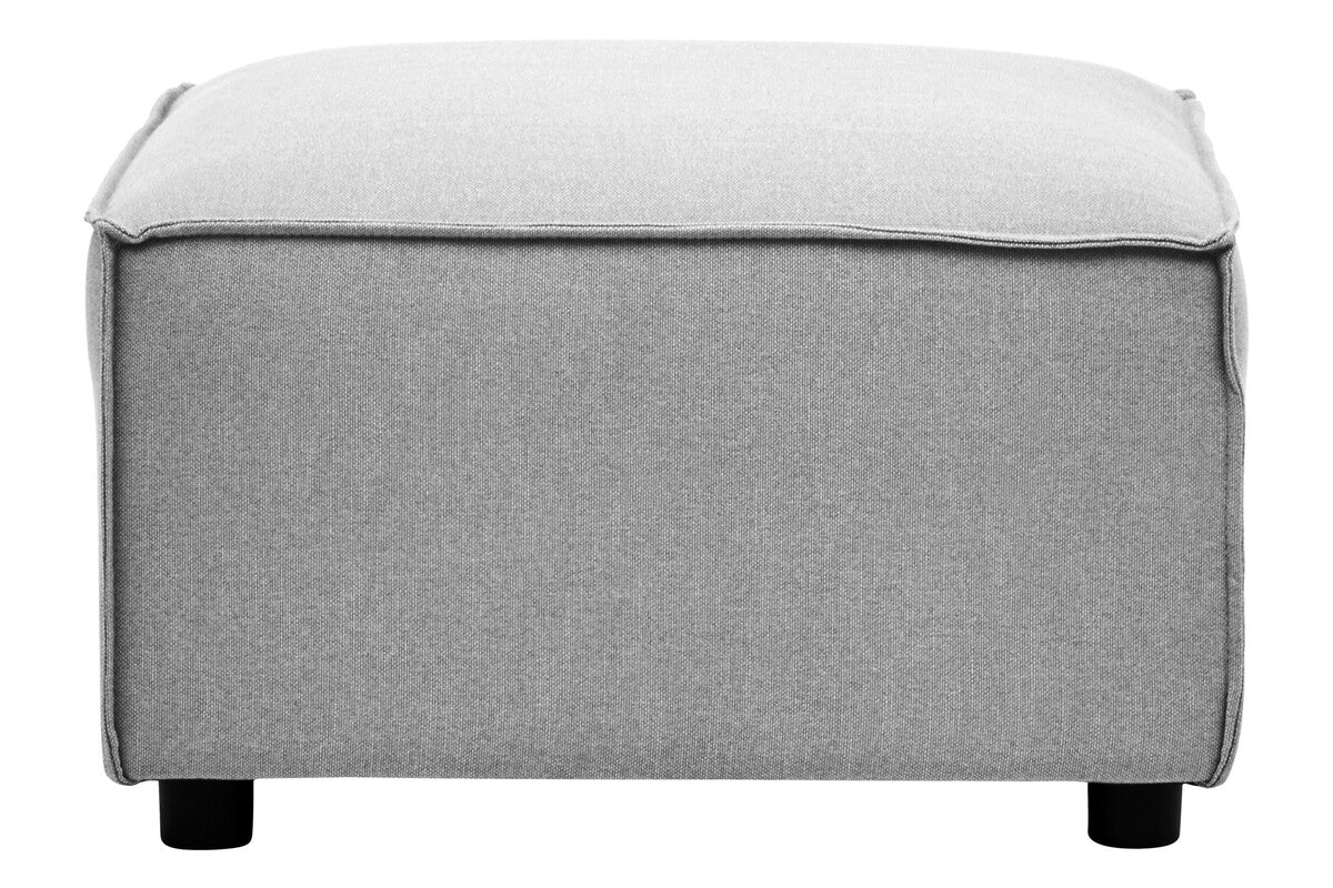 Toulouse Grey Fabric Ottoman Stool