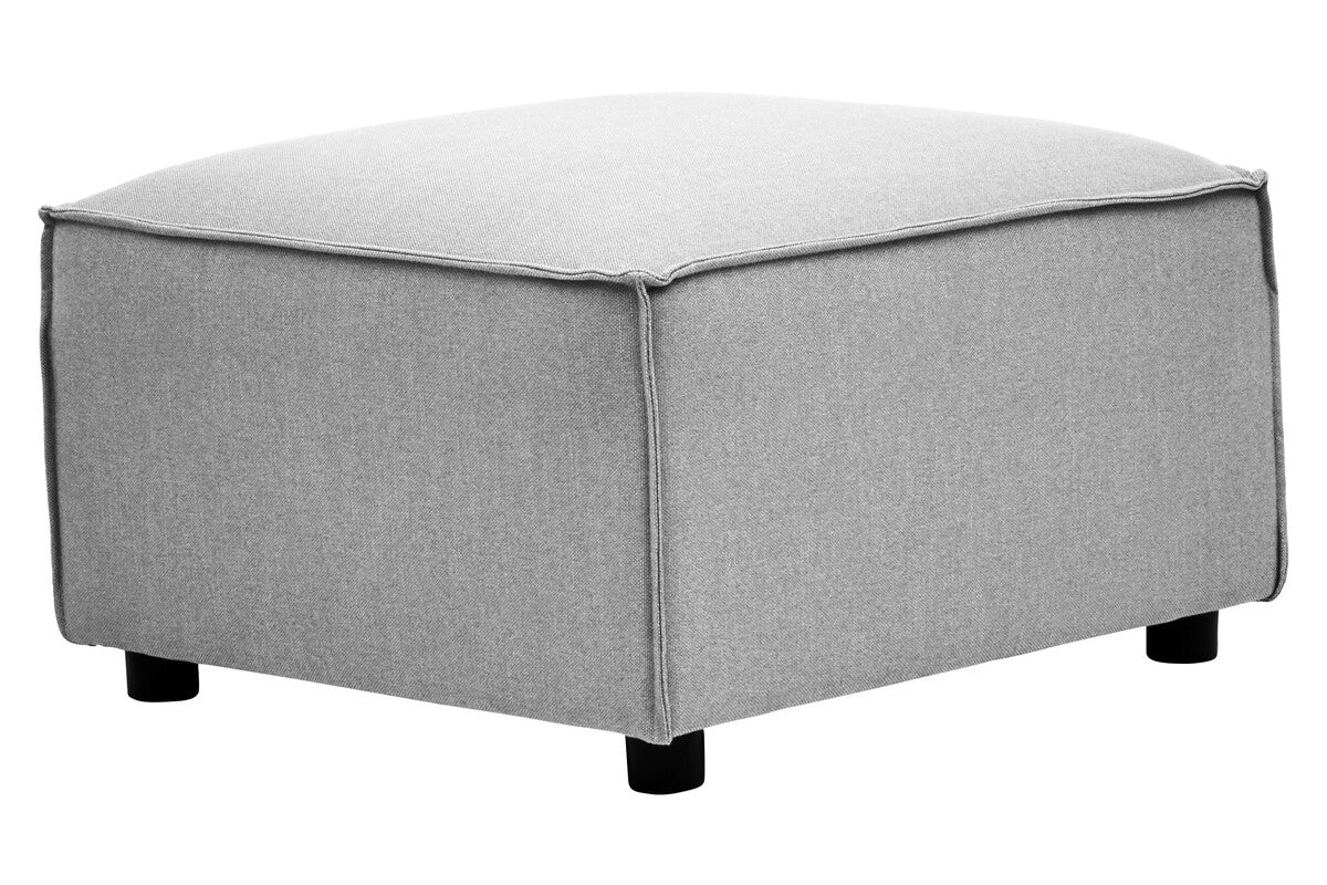 Toulouse Grey Fabric Ottoman Stool
