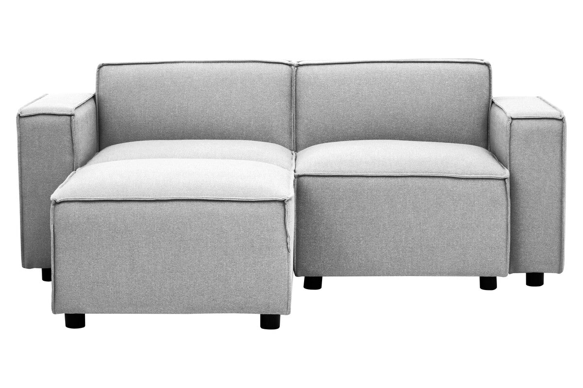 Toulouse Grey Fabric Ottoman Stool