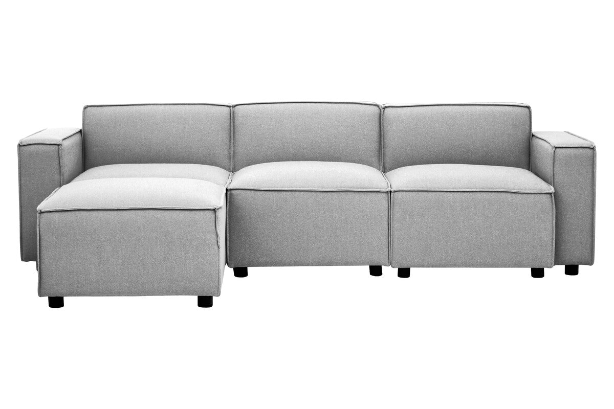 Toulouse Grey Fabric Ottoman Stool