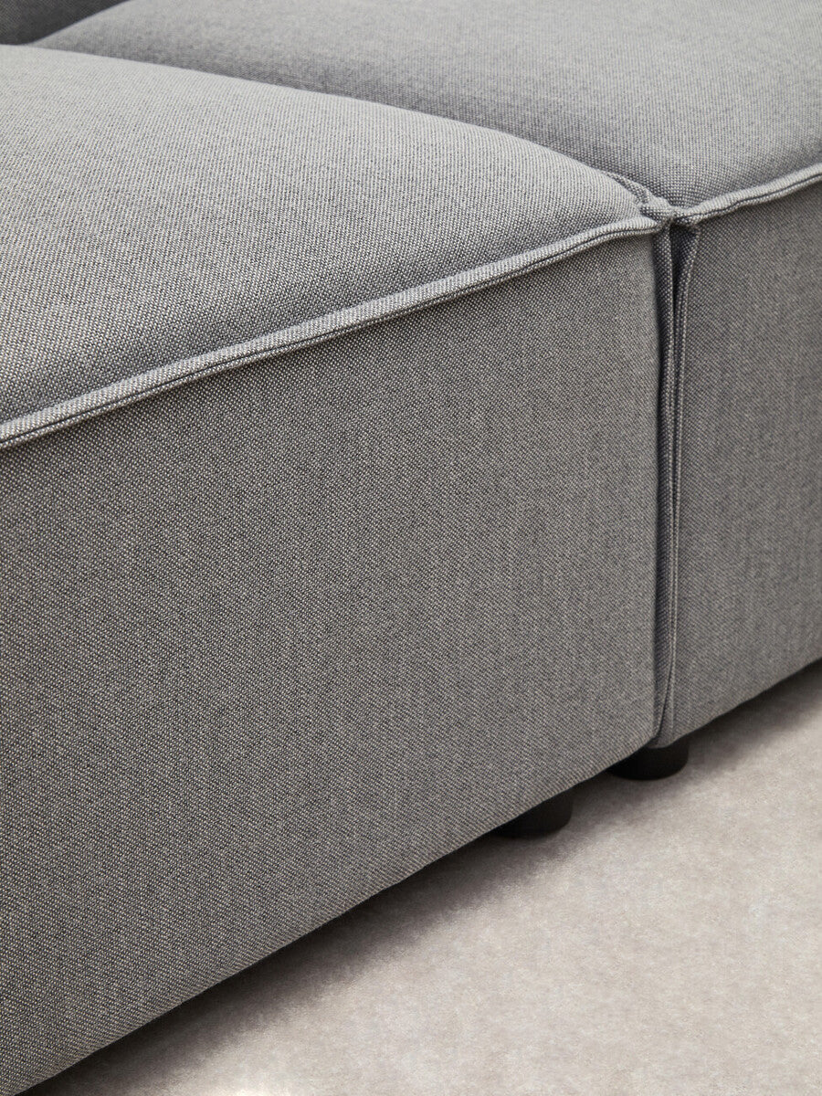 Toulouse Grey Fabric Ottoman Stool