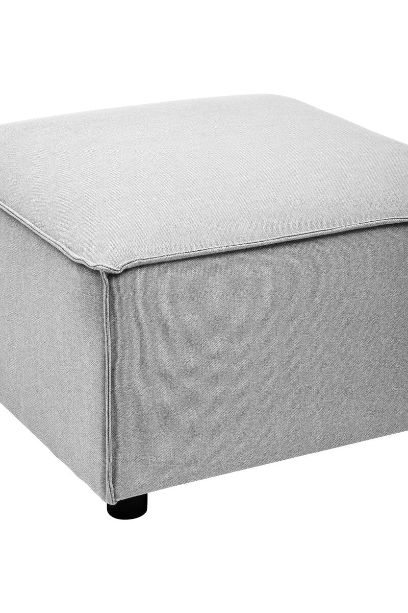 Toulouse Grey Fabric Ottoman Stool