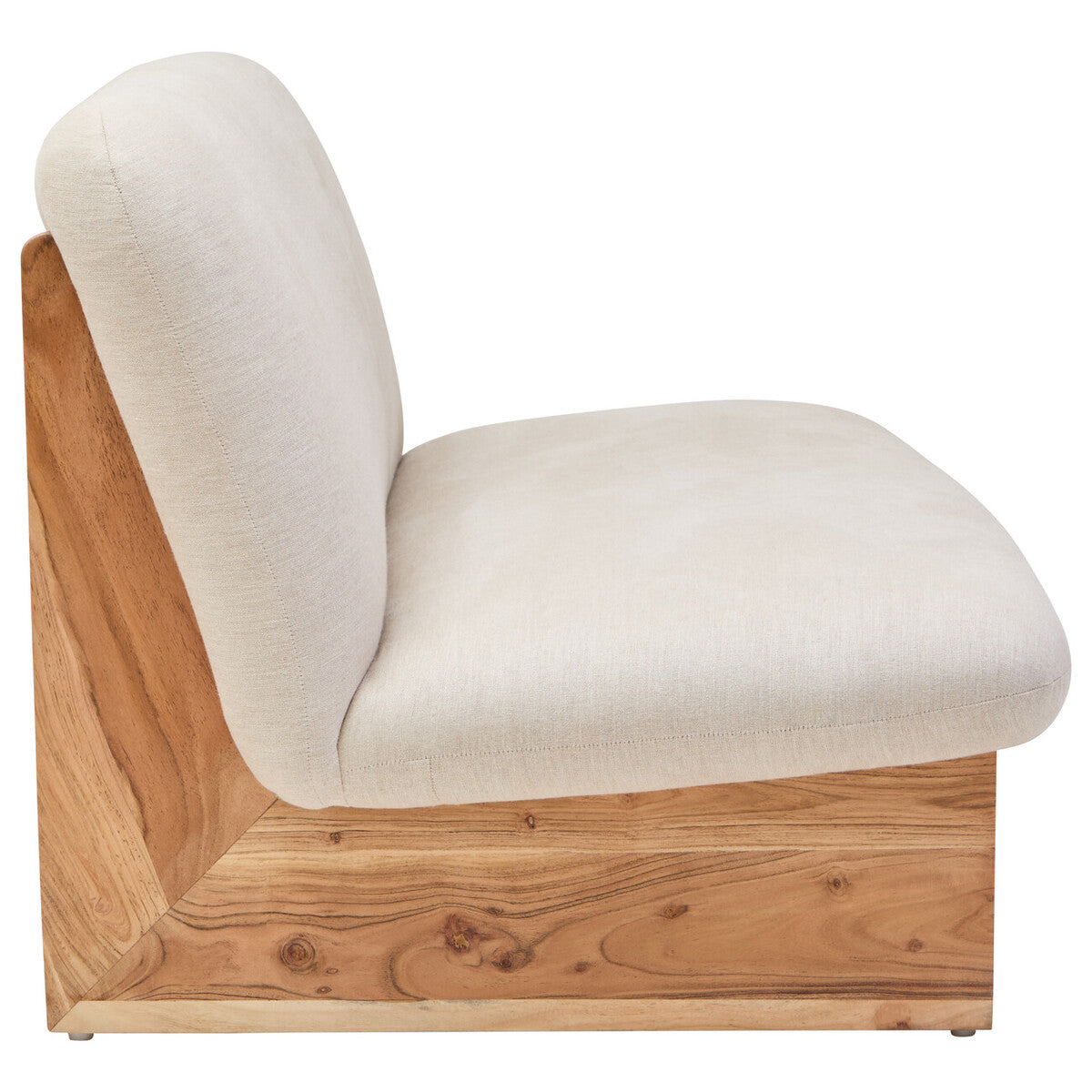 Parova Cream Textured Linen 2 Seater Armless Sofa