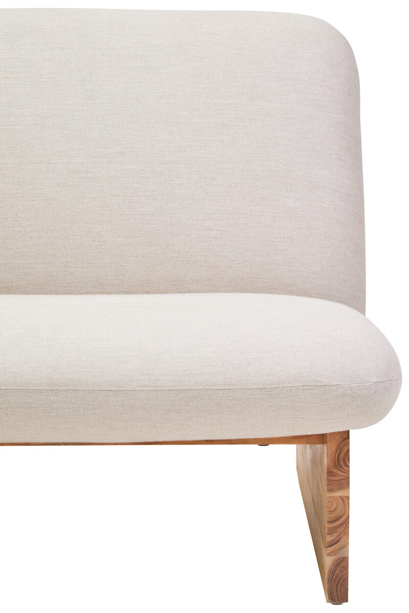 Parova Cream Textured Linen 2 Seater Armless Sofa