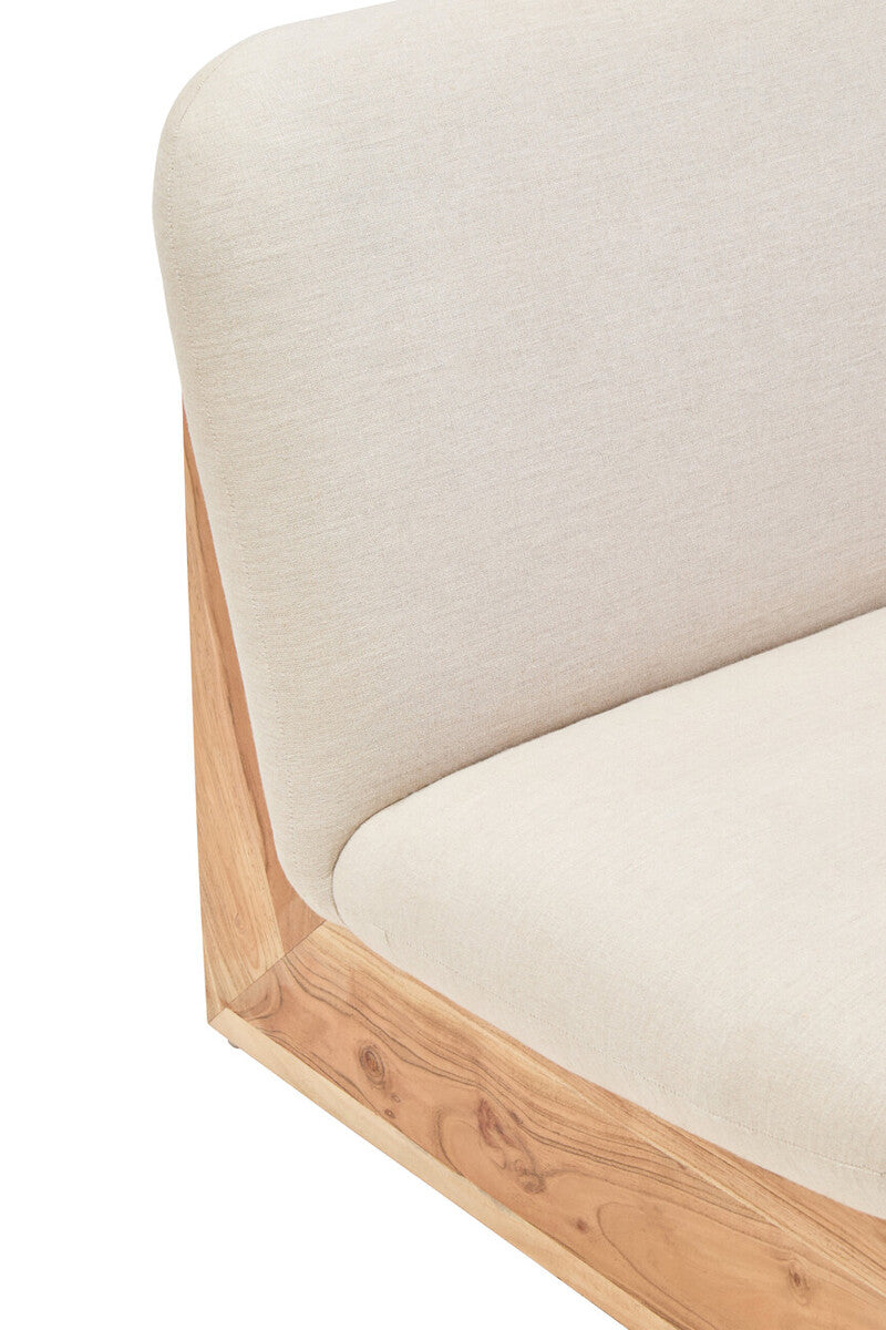 Parova Cream Textured Linen 2 Seater Armless Sofa