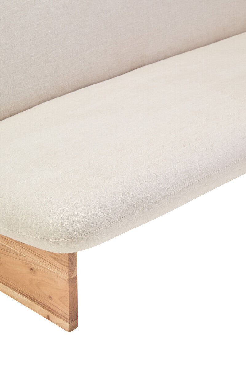 Parova Cream Textured Linen 2 Seater Armless Sofa