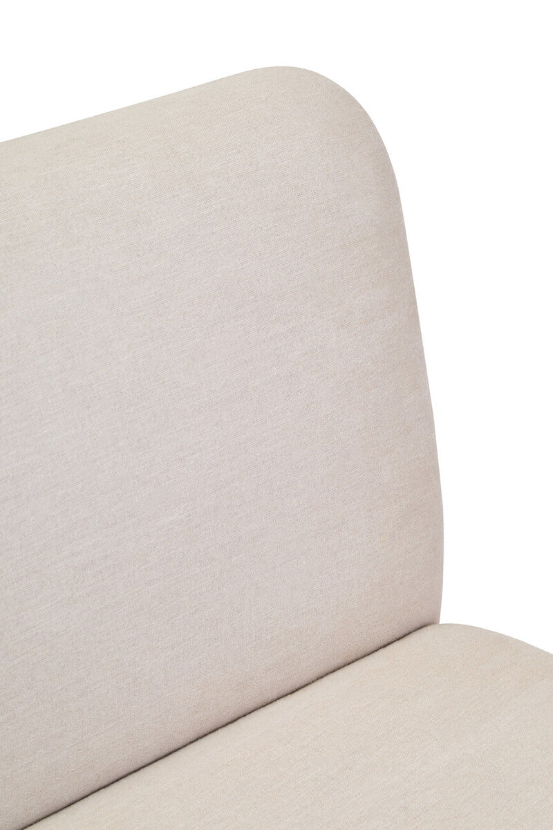 Parova Cream Textured Linen 2 Seater Armless Sofa