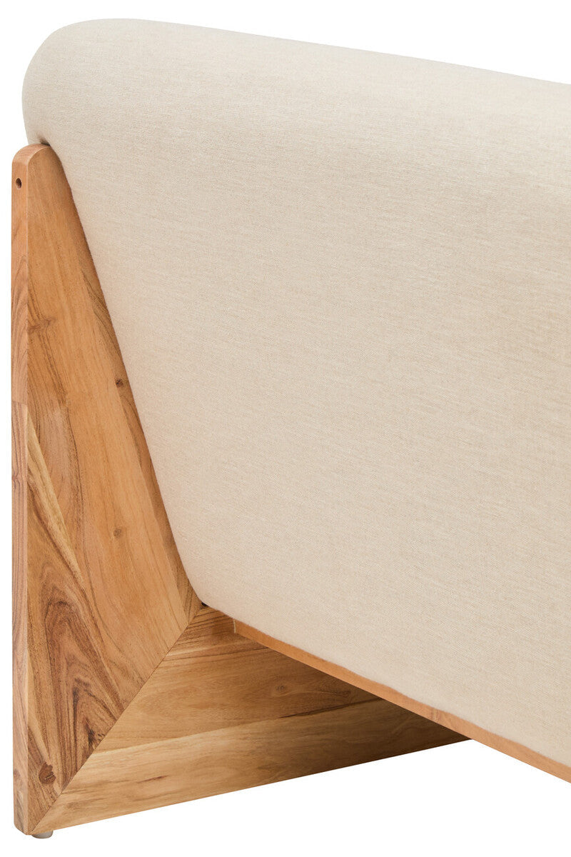 Parova Cream Textured Linen 2 Seater Armless Sofa
