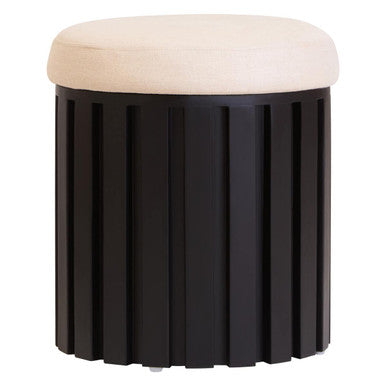 Perdoba Cream Textured Linen Stool