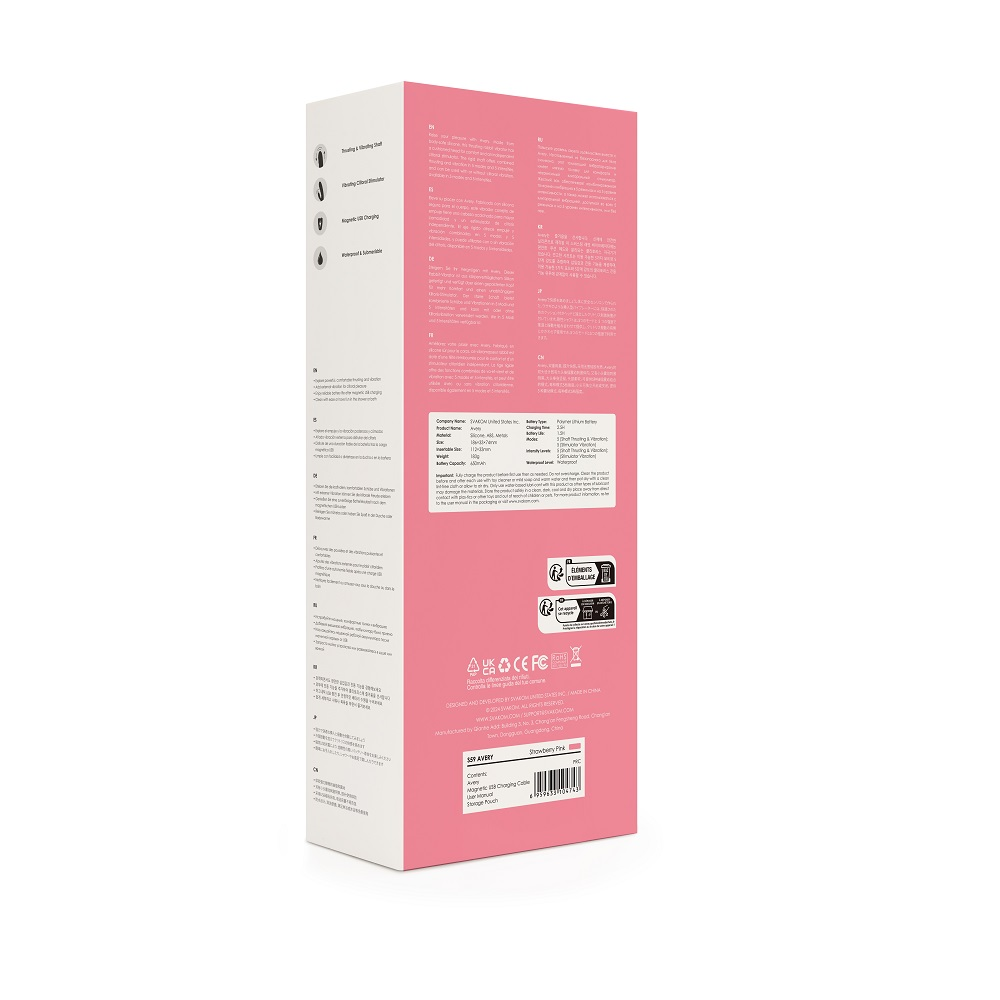 Svakom Avery Thrusting Vibrator with Clitoral Stimulator Pink