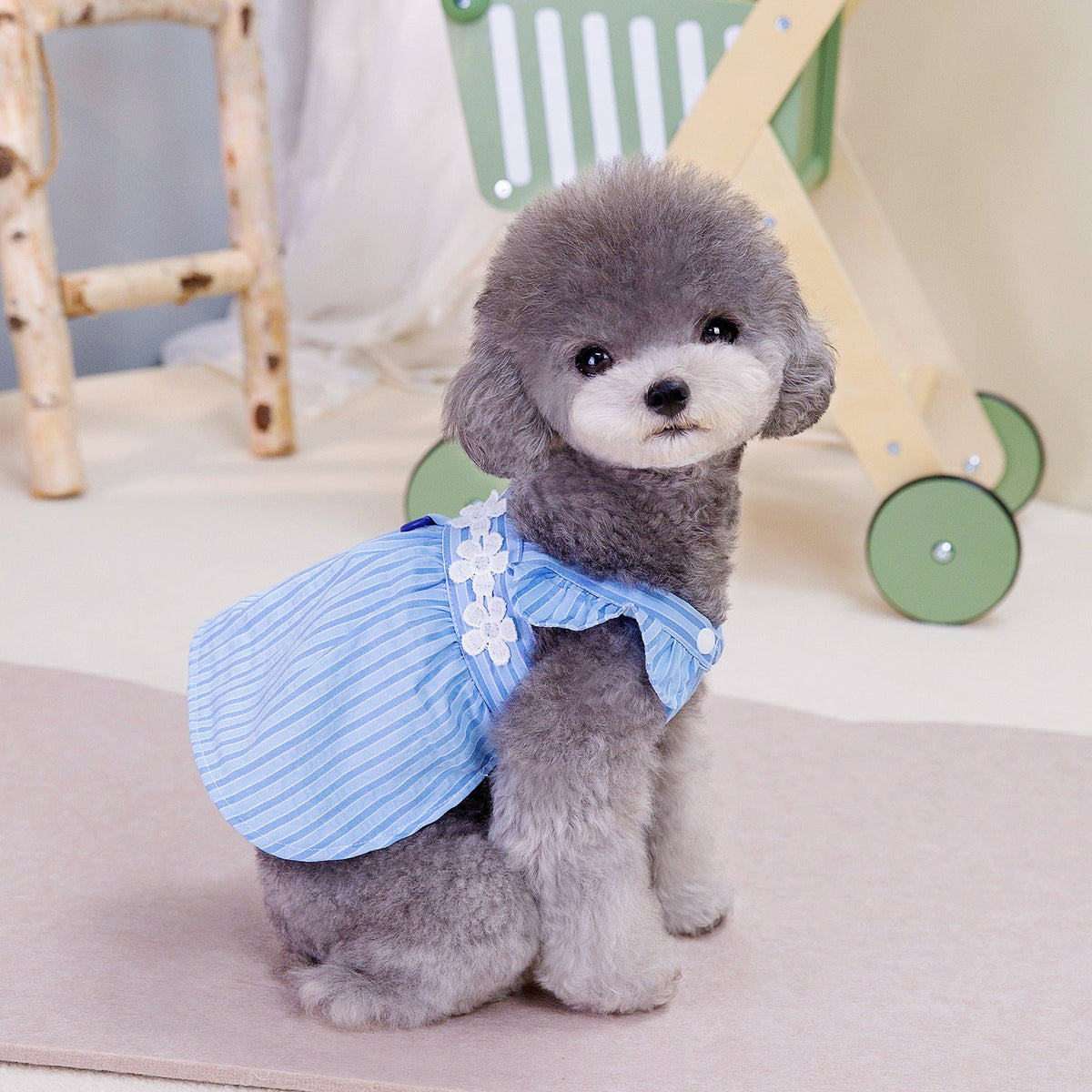 Spring And Summer Pet Dog Vertical Bar Clothes Skirt