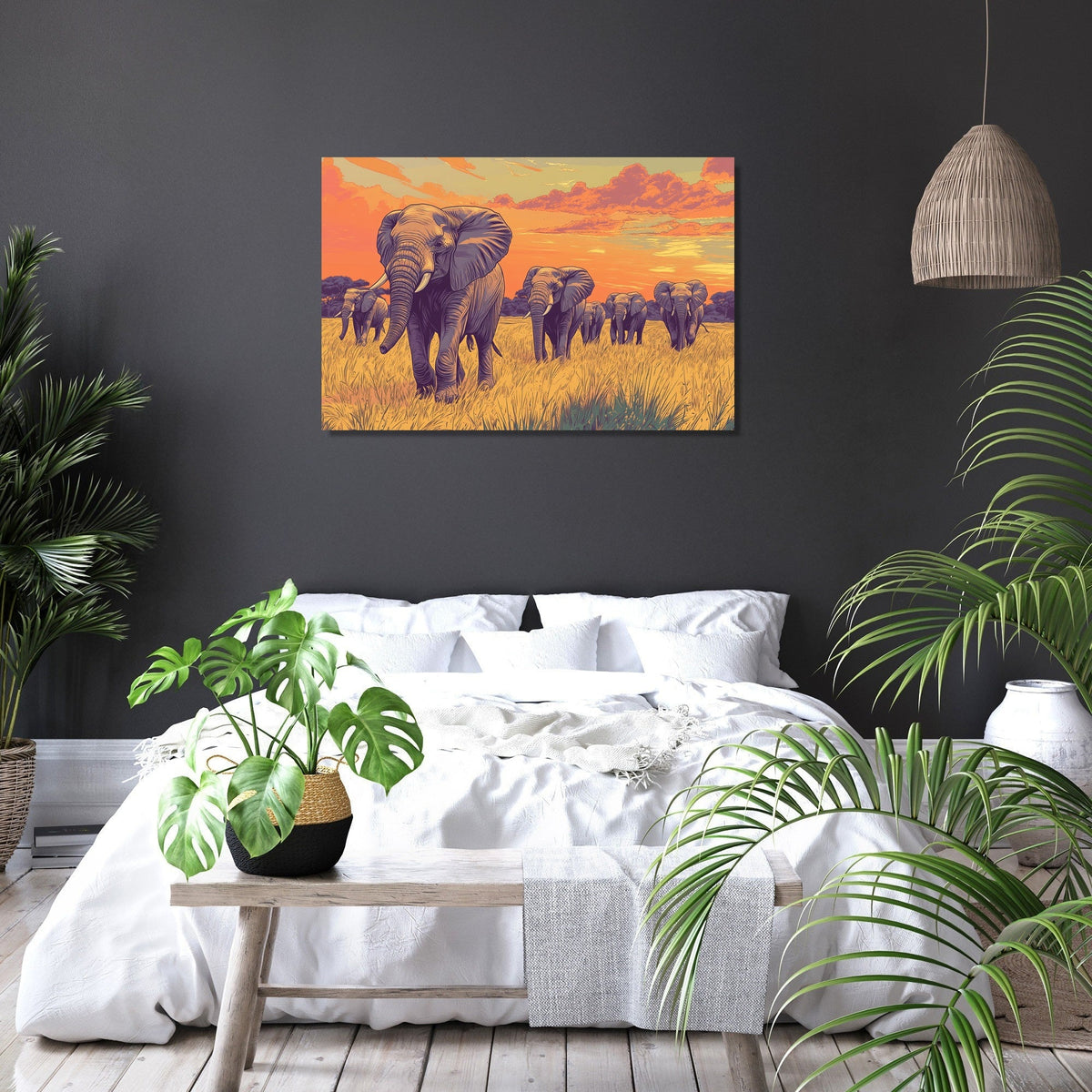 Elephants' Journey Canvas