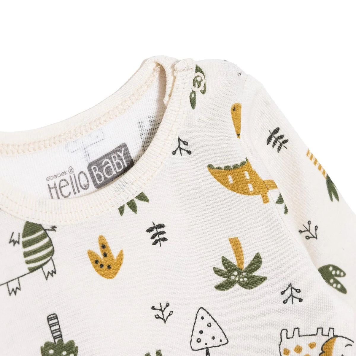 HelloBaby 2 Pack Dinosaur Print Long Sleeve Baby Bodysuits (1-3 Months to 2-3 Years)