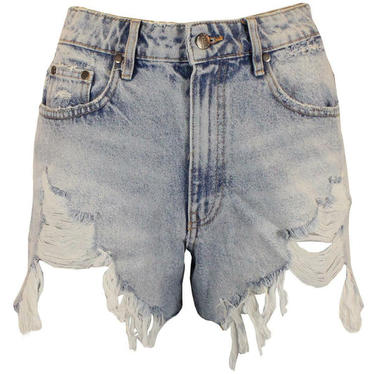 Womens Light Wash Denim Shorts Hot Pants With Cut Raw Hem