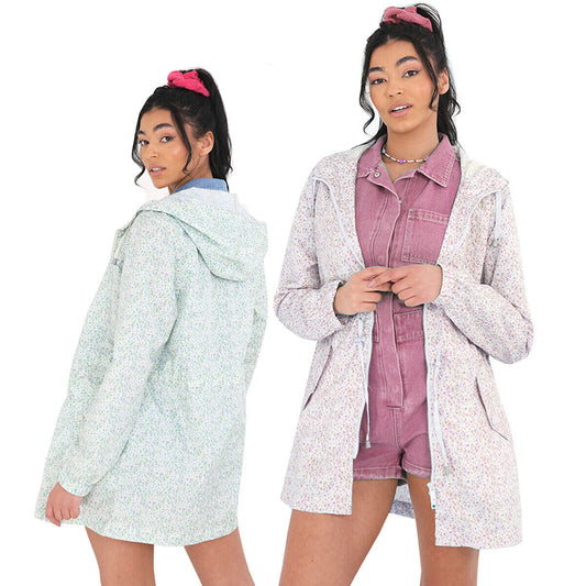 Womens Lolo Ditsy Printed Showerproof Hooded Zip Through Jacket