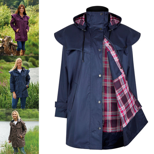 Womens Windsor Waterproof Equestrian Horse Riding 3/4 Length Cape Coat