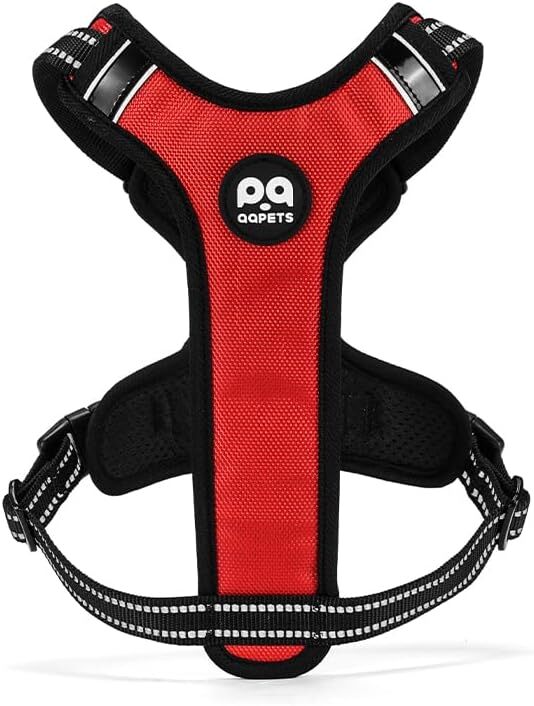 Roses&Poetry Dog Pet Harness Reflective No Pull Handle Adjustable