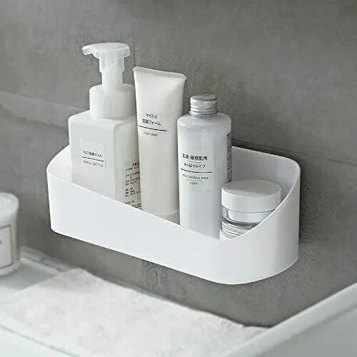 SUNFICON Adhesive Shower Caddy Basket Bathroom Shelf Organiser Wall Mounted Rack