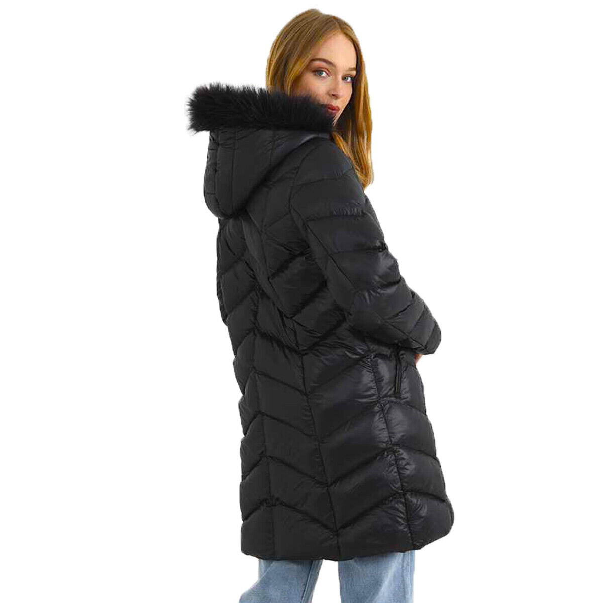 Womens Charlene Padded Knee Length Coat