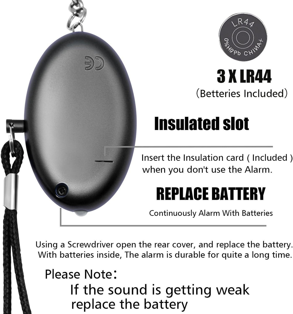 Police Approved Keyring Personal Panic Rape Attack Safety Security Alarm 140db