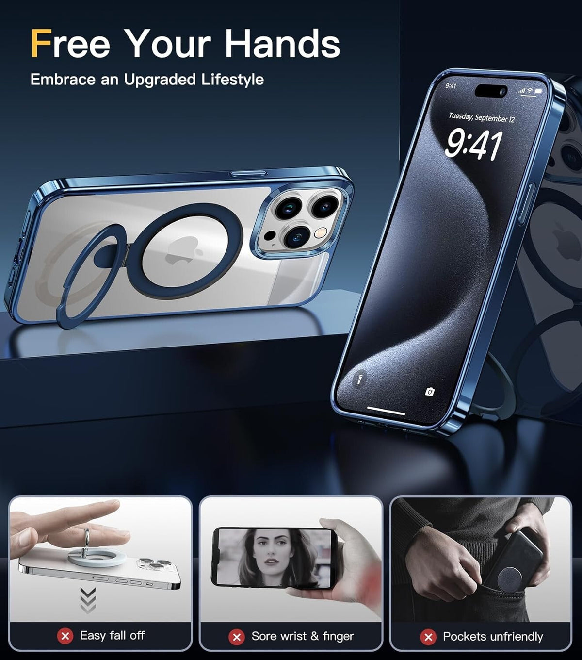 Humixx for iPhone 15 Pro Case, Waterproof Phone Case for iPhone 15 Pro, Built-in