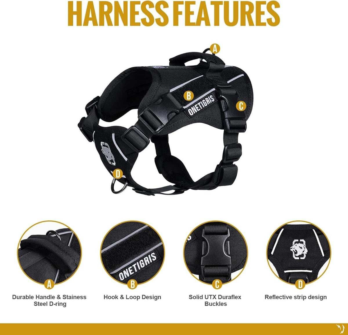 OneTigris Dog Harness No-Pull Nighttime Walk  - Small - RRP £29.99