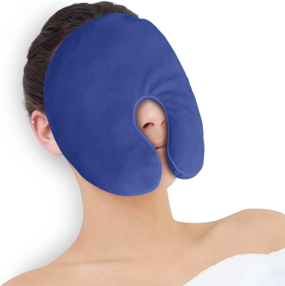 NEWGO Face Heating Mask for Sinus, Microwavable Heating Pad, Warm Cold Compress
