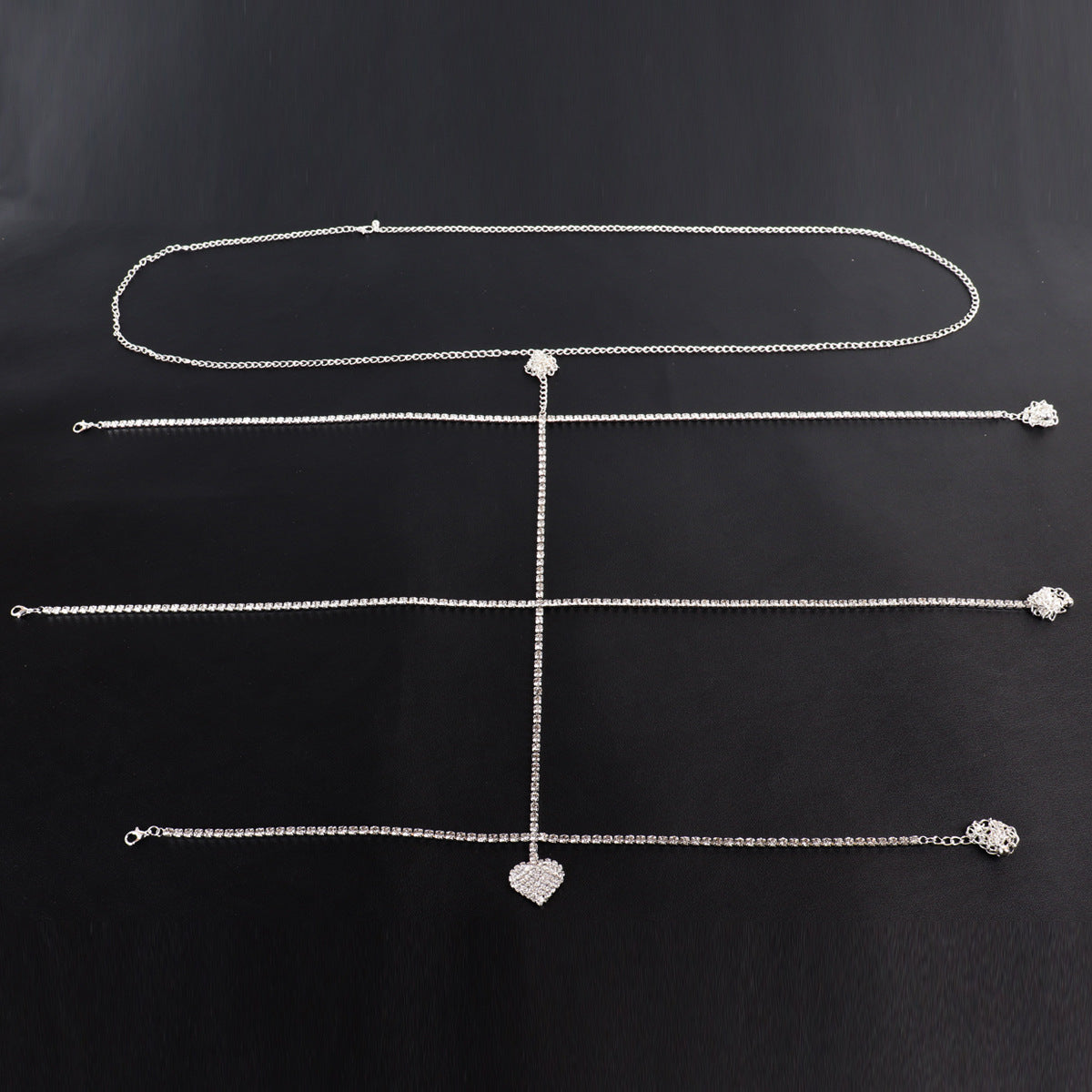 Multi-Layer Body Shape Diamond Love Leg Chain Beach