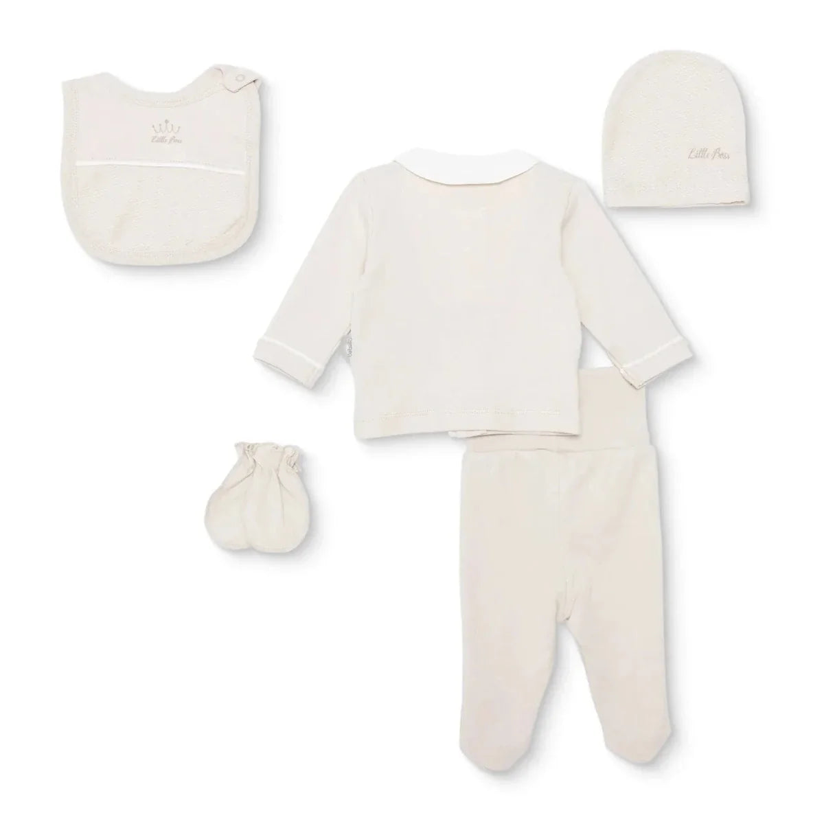 Bebetto 5 Piece Baby Hospital Bag Set on a Hanger (Newborn) - Beige