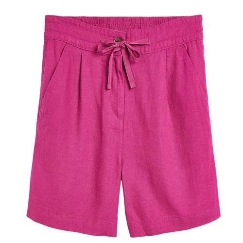 Womens Linen Blend Knee Shorts - 2575