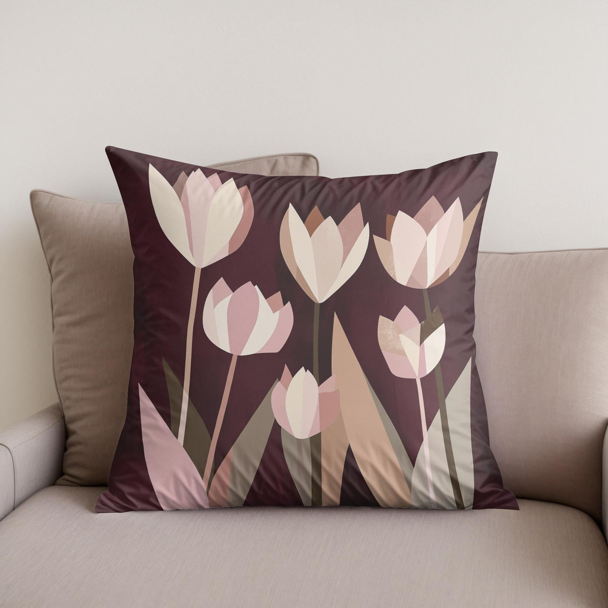 Geometric Tulip Cotton Cushion