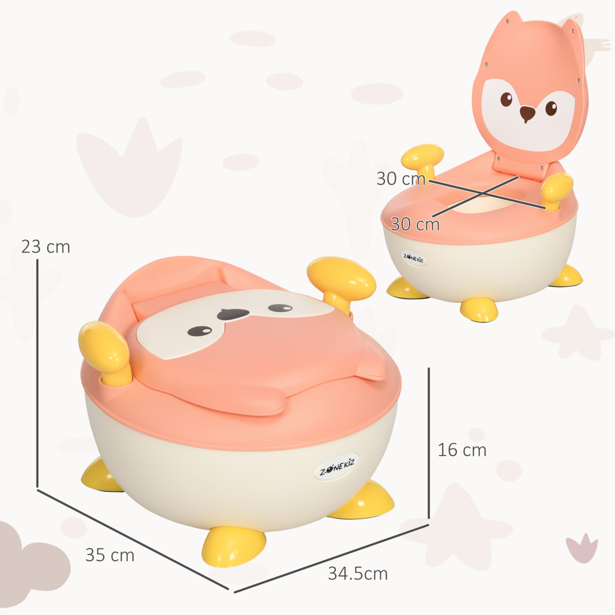 ZONEKIZ Infant Potty Training Toilet with Splash Guard